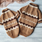 TailTailor® Handgestrickter Island-Hundepullover – Norweger-Muster aus Wolle für kleine Hunde & Katzen (Größe S & Maßanfertigung)