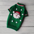 TailTailor® Handgestrickter Weihnachtsmann-Hundepullover – Weihnachtspullover für Hunde mit Santa-Motiv & Maßanfertigung